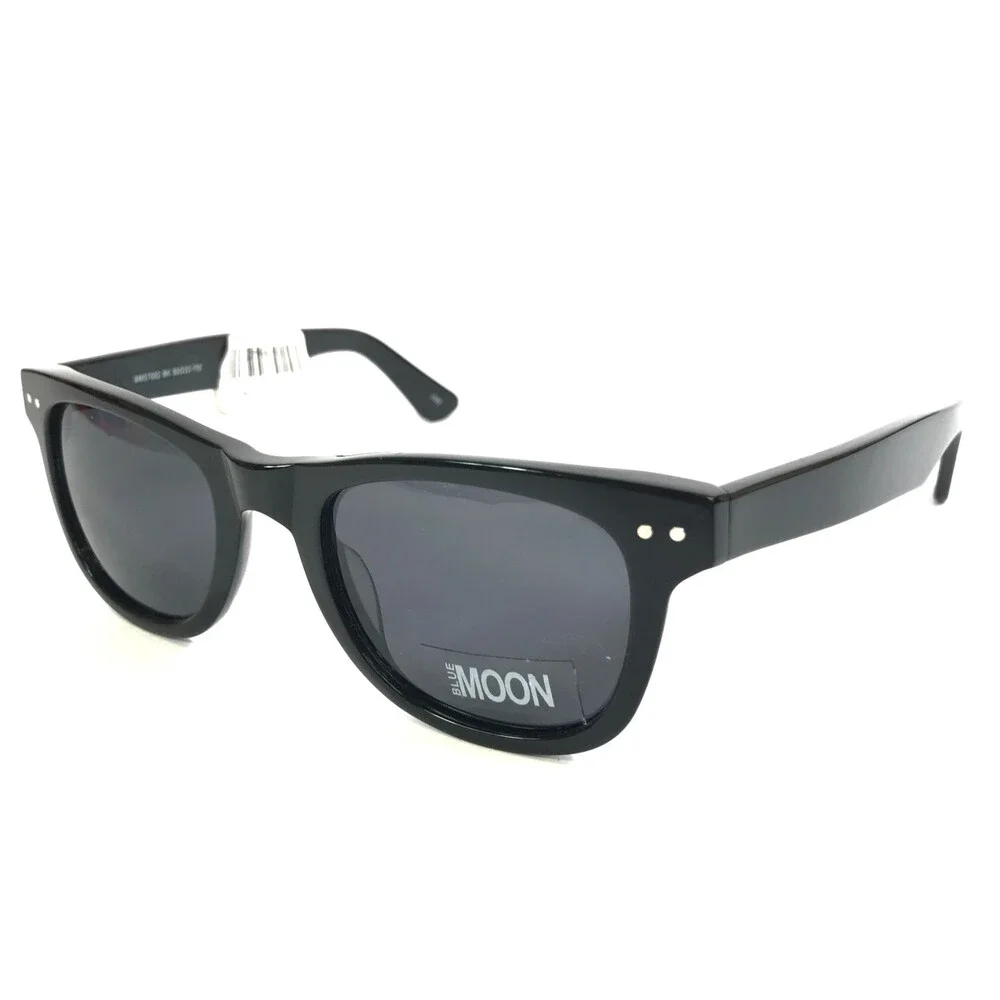 Blue Moon Sunglasses BMS7002 BK Polished Black Square Frames w/ Dark Gray Lenses